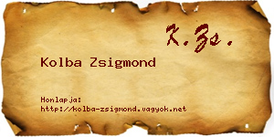 Kolba Zsigmond névjegykártya