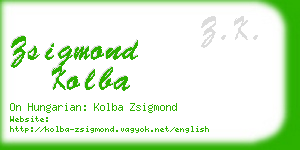 zsigmond kolba business card